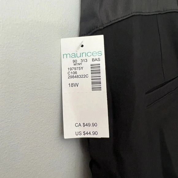 Maurices Maternity Pull On Bengaline Black  Dress Pants Skinny | 18W - Picture 6 of 9